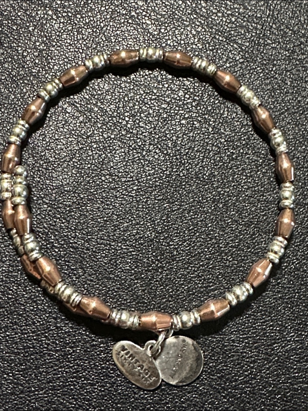 Alex and Ani Vintage 66 Copper & Silver Bead Wrap Bracelet